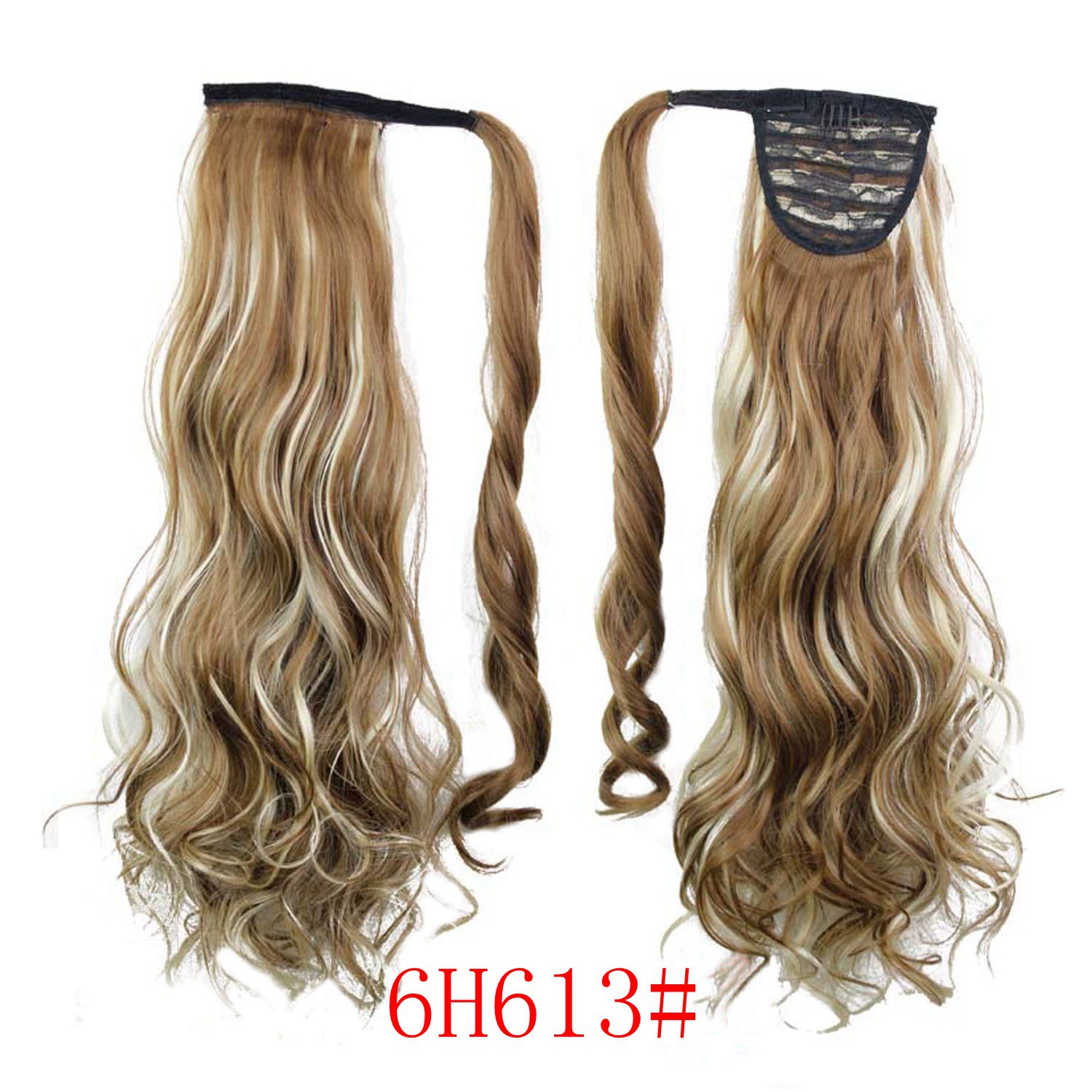 Factory spot European and American wig long curly wig hook and loop ponytail women's Chemical Fiber wig hair extension