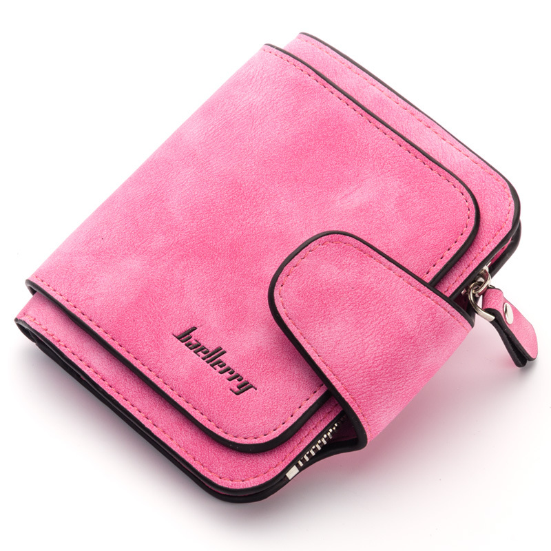 baellerry Women's Wallet Multi Card Korean Buckle Frosted Leather Coin Purse Cute Student Wallet Women