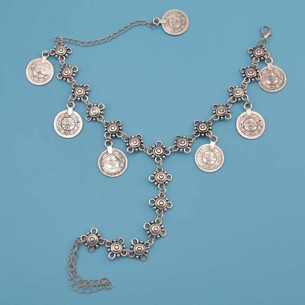 European and American Foreign trade new anklet classic coin flower anklet Yiwu factory in stock direct wholesale