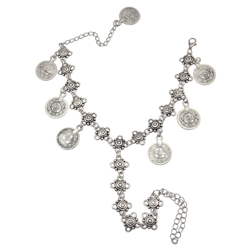 European and American Foreign trade new anklet classic coin flower anklet Yiwu factory in stock direct wholesale