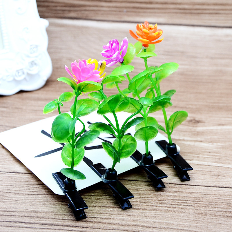 Sell cute artifact grass hairpin bean sprouts flower head long grass hairpin value long grass simulation mu head flower wholesale