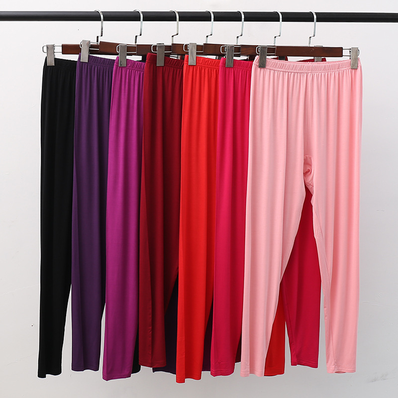 Women's Thin Plus Fat Plus Plus Plus Autumn Trousers Women's Single Middle-aged and Old-age Elastant Pants plus size Warm Pants Fat mm200
