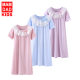 Girl's Nightgown Cotton Short-sleeved Summer New Lace Lace Baby Girl's Pajamas Home Clothes Parents Home Clothes