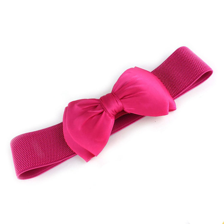 Korean version of skirt decorative belt ladies fashion chiffon bow Joker elastic wide belt a generation of hair