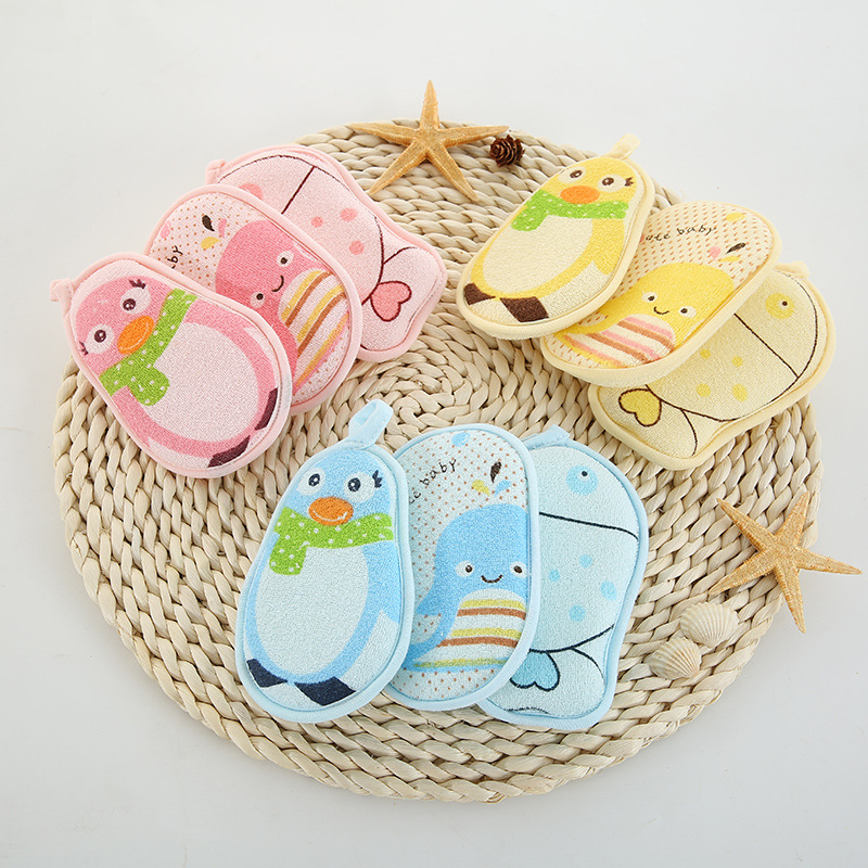 Baby Bath Cotton Baby Bath Supplies Baby Bath Wipe Bathing Sponge Newborn Bath Supplies Scrubbing Artifact