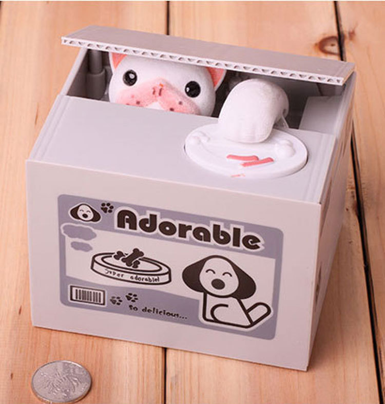 Creative cartoon children's birthday gift cat stealing money series piggy bank electric belt music piggy bank toy