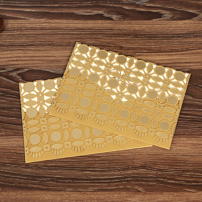 2024 creative bronzing envelope cardboard invitation wedding supplies Chinese wedding invitations hollow wedding invitations