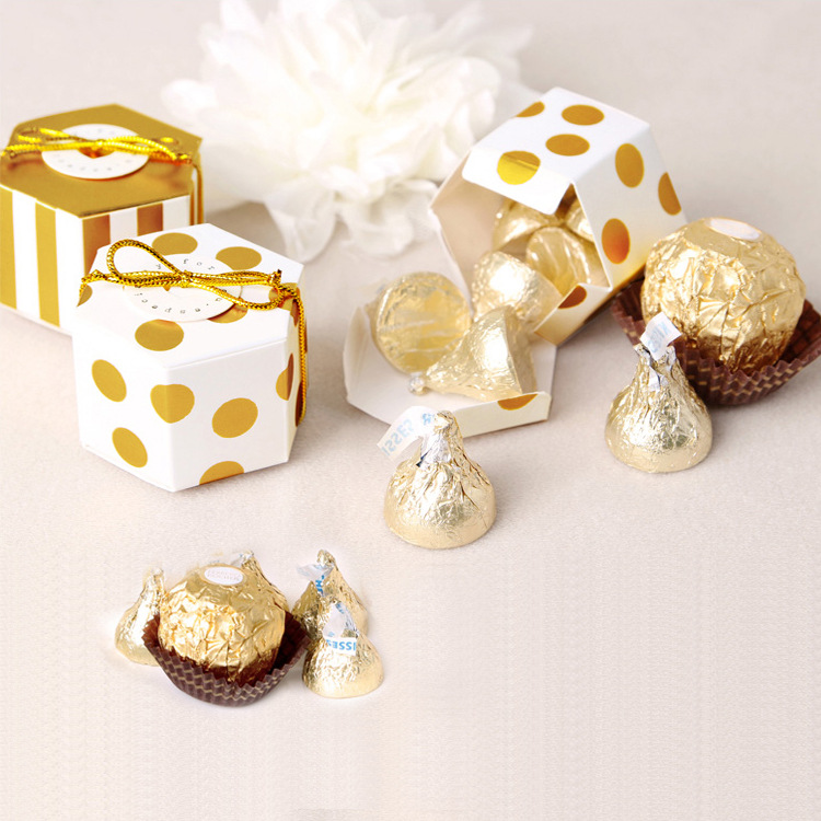 Spot small hexagonal gift box gilding mini cute cartoon exquisite chocolate box gift box