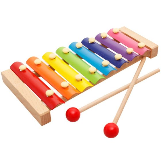 Manufacturers Wooden Children's Educational Toys Orff Musical Instruments Wooden Eight-Tone Small Wooden Accordion Toys for Infants and Toys