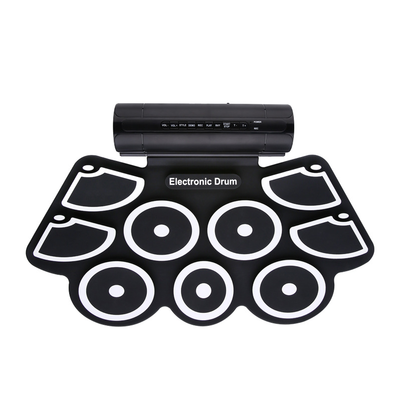 Convenient hand roll electronic drum silicone drum set hand roll jazz drum wholesale agent stereo dual horn