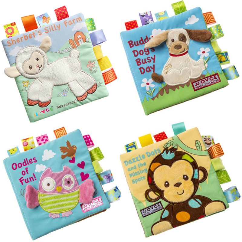JJOVCE animal embroidery cloth book Puzzle Book Three-dimensional cloth book Baby cloth book tear cloth book after CPC inspection