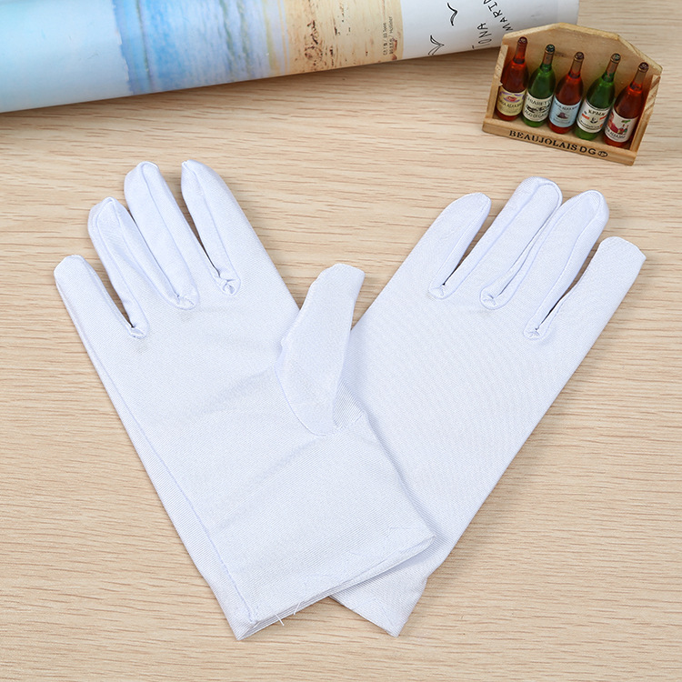 Factory Snow Spandex High Elastic White Cross Silk Sunscreen Ice Silk Gloves Women's Jewelry Driving Dance Etiquette Gloves