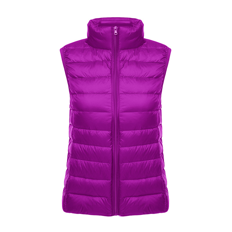 2024 autumn and winter new ultra-thin down jacket vest women's plus size slim vest short women's waistcoat tide