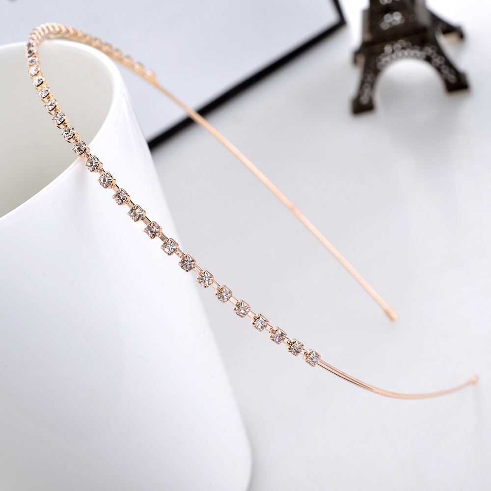 Japanese and Korean hair accessories headdress Korean rhinestone hairband single row double row diamond sweet headdress headband jewelry wholesale
