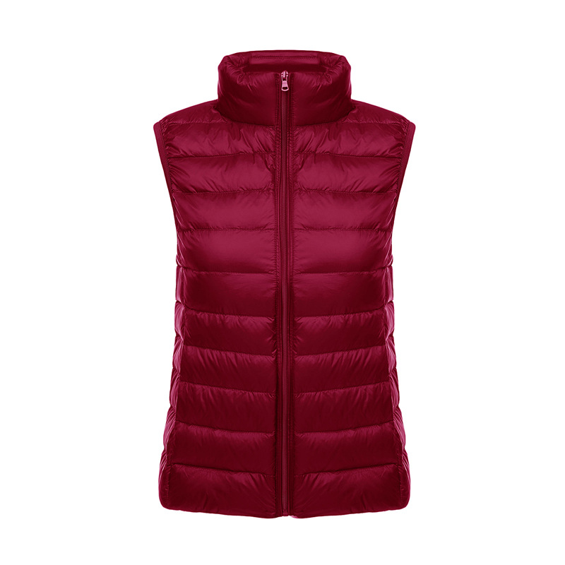 2024 autumn and winter new ultra-thin down jacket vest women's plus size slim vest short women's waistcoat tide
