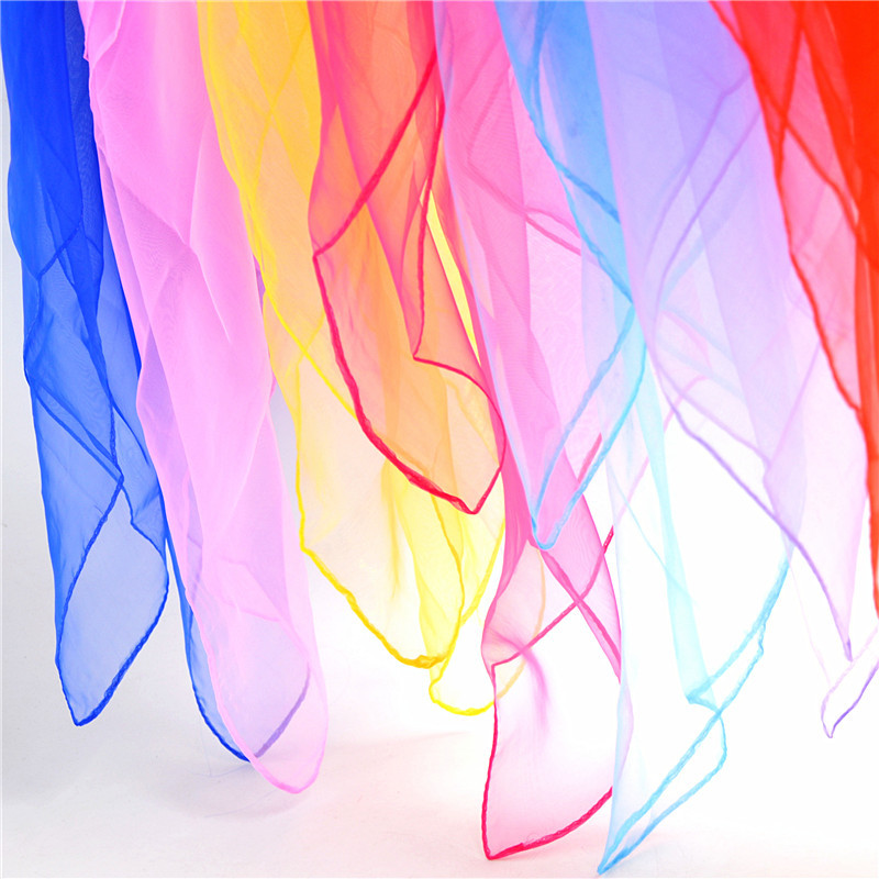 Wholesale ladies solid color performance small scarf fashion tie-dye silk scarf Korean accessories sailor dance color small square scarf