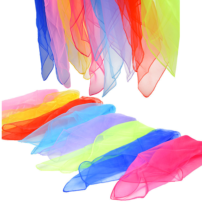 Wholesale ladies solid color performance small scarf fashion tie-dye silk scarf Korean accessories sailor dance color small square scarf