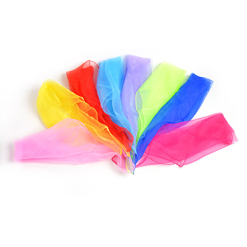 Wholesale ladies solid color performance small scarf fashion tie-dye silk scarf Korean accessories sailor dance color small square scarf