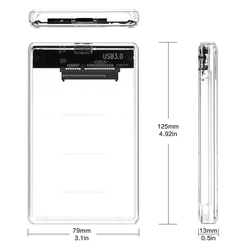 usb3.0 hard disk box SSD mechanical transparent mobile hard disk box 2.5 inch SATA solid state hard disk box JMS578