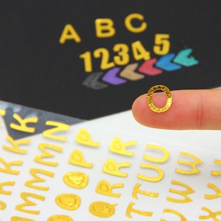 Bronzing silver alphanumeric stickers DIY photo album Hand account decoration diary stickers Amazon cross-border stickers 6 options