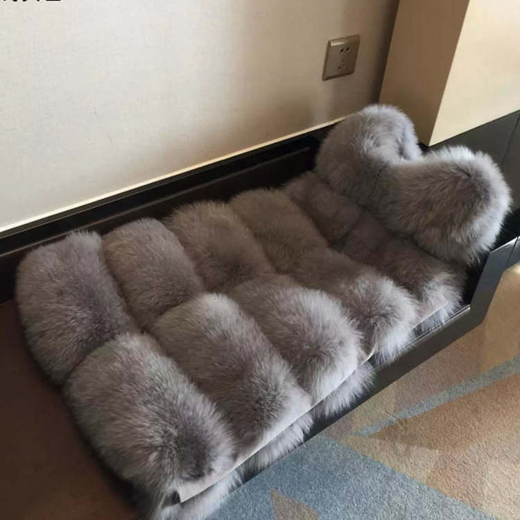 Haining fur factory wholesale imitation fox fur vest new mid-length vest Korean style slimming coat