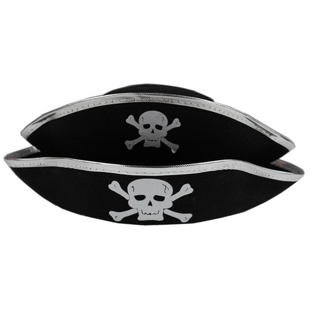 Travestimento da fantasma di Halloween Pirati dei Caraibi Costume Cappello da capitano Cappello da pirata zucca Cappello da Zorro_voghion.com