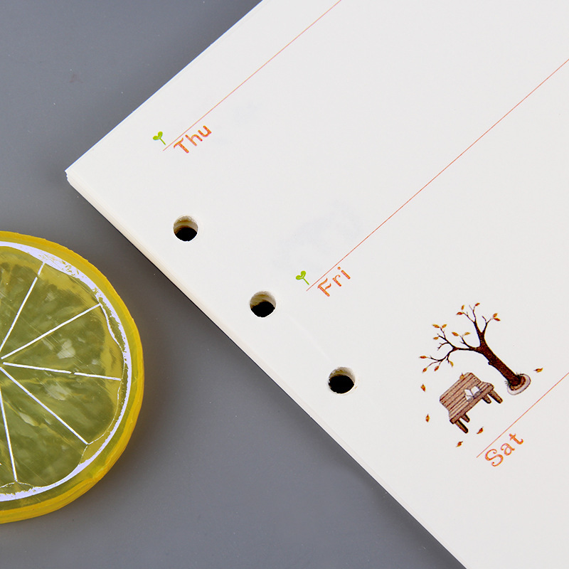 Forest girl A6 six-hole loose-leaf core replacement hand Account Book color notebook core