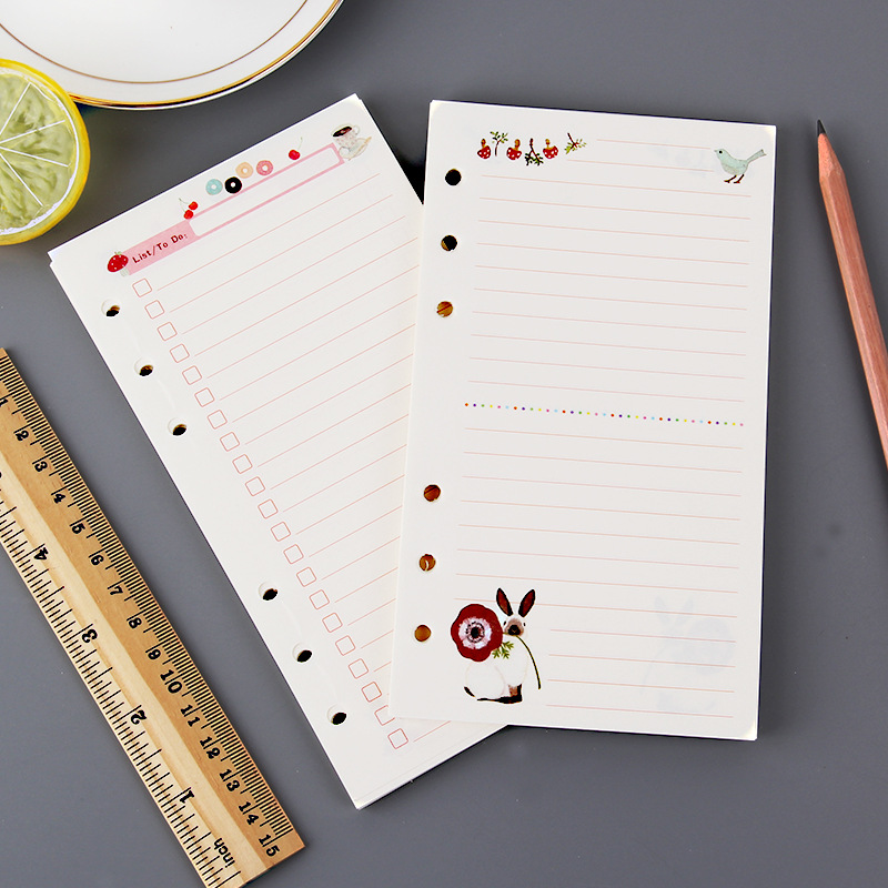 Forest girl A6 six-hole loose-leaf core replacement hand Account Book color notebook core