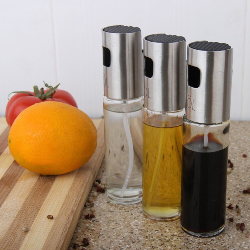 Manufacturers new stainless steel oil bottle glass oil pot gym essential oil barbecue spray bottle spray bottle alcohol disinfection bottle