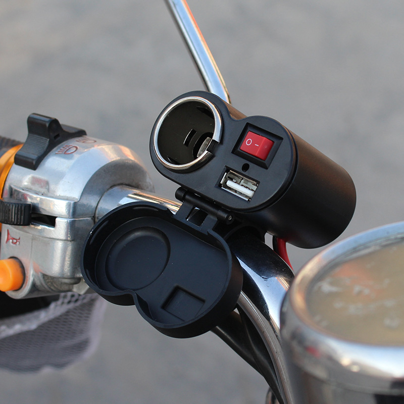 卸売りオートバイシガレット12v24vシガレットソケットusb車載携帯電話充電器防水改造部品|undefined