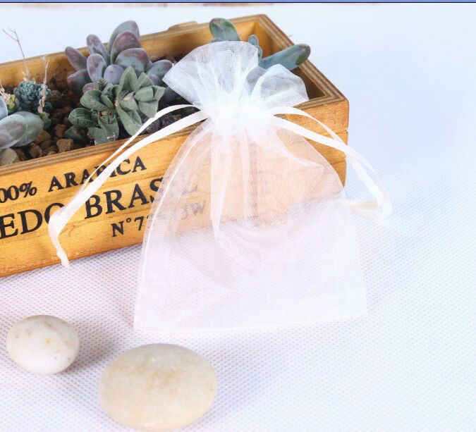 Organza Bag in stock Bundle Gauze Bag Jewelry Packaging Bag Pull Pocket Solid Color Mesh Bag Transparent Gift Drawstring Bag