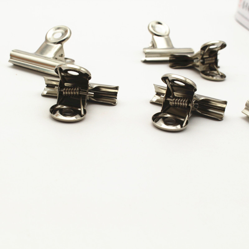 Stainless steel clip round ticket clip financial bill Mountain clip drawing board clip file report clip large small size 6 kinds
