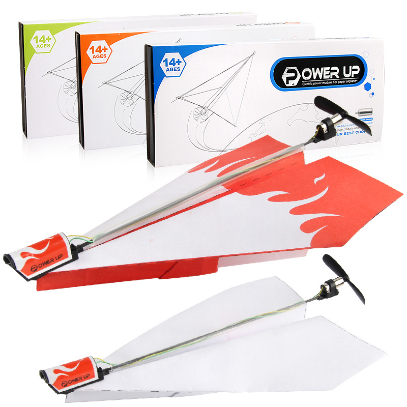 Children's toy Motor electric hand throwing paper aircraft model folding DIY paper power toys hot sale in stock