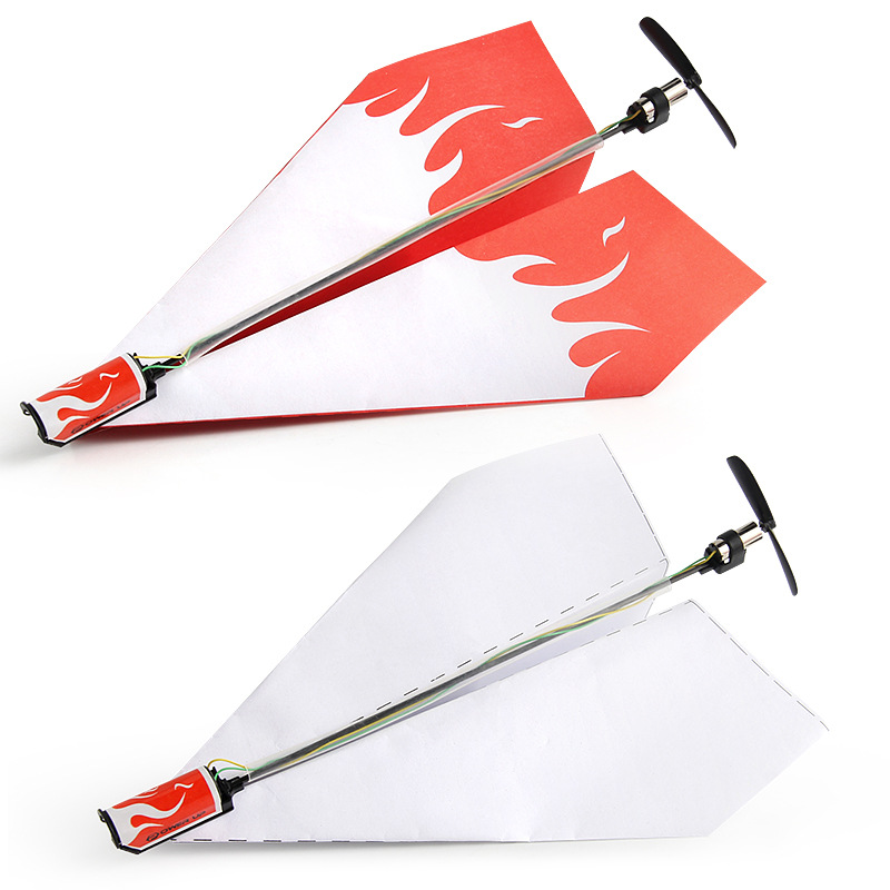 Children's toy Motor electric hand throwing paper aircraft model folding DIY paper power toys hot sale in stock