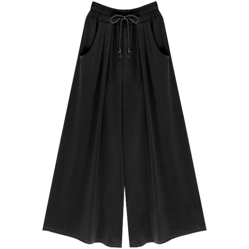 Spring and summer wide leg pants 200kg fat mm pants Europe and the United States plus fat plus size women's loose casual pants wide leg pants