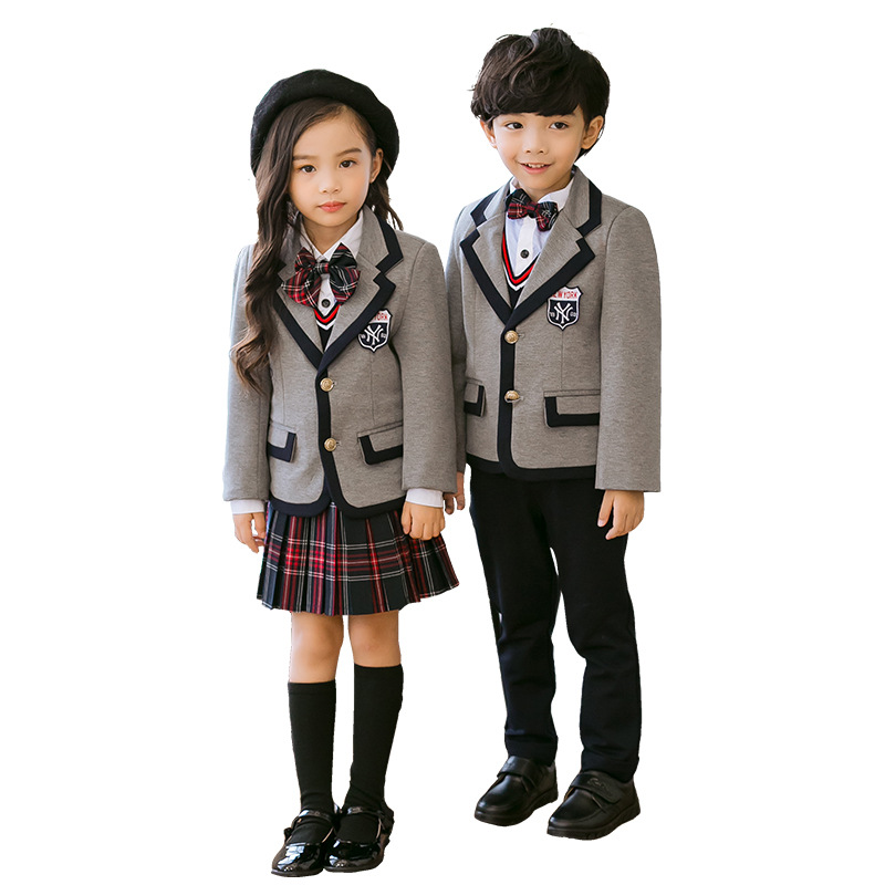 Children's clothing one-piece delivery primary and secondary school students British style school uniform kindergarten Garden clothes spring and autumn clothes boys and girls suit suit