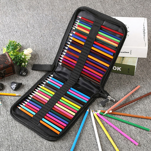 72 120 Folding Canvas Pen Bag Sketch Pencil Bag Pen Curtain Folding Zipper Brush Pack Pencil