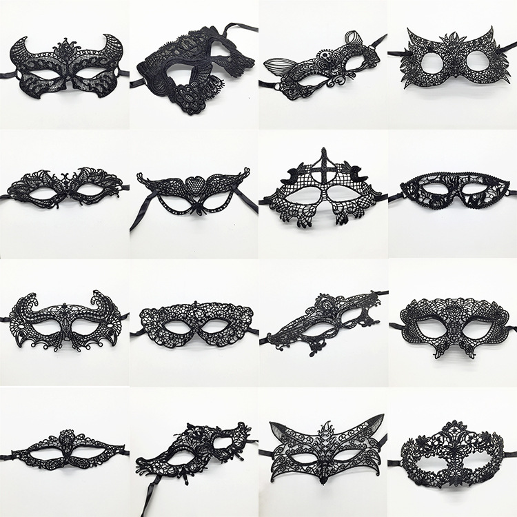 Cross-border exclusive black styling lace mask lace mask Halloween masquerade Christmas supplies