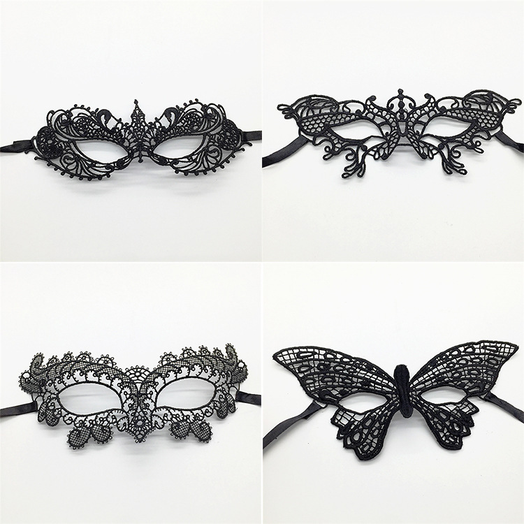 Cross-border black lace eye mask shaping Halloween party masquerade mask Christmas supplies