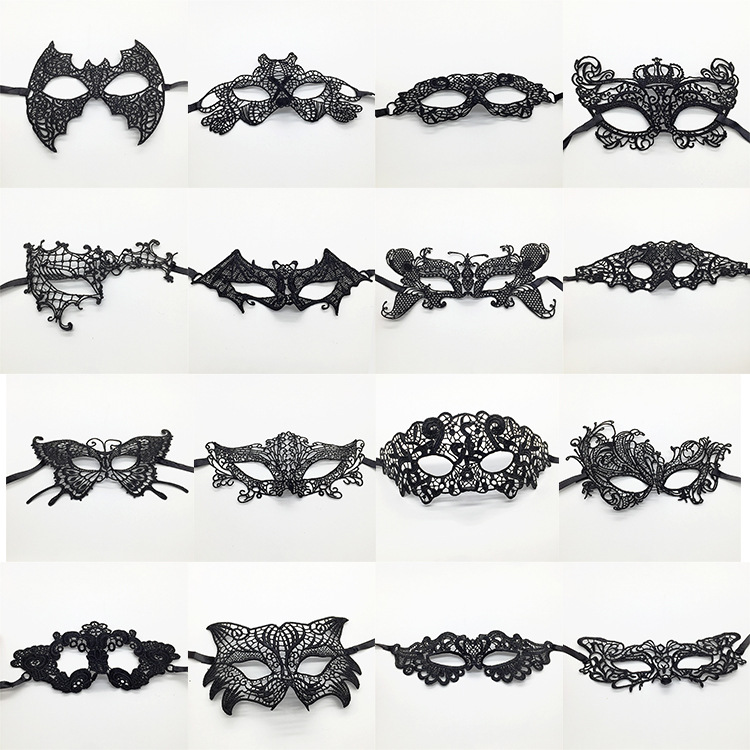 Cross-border black lace eye mask shaping Halloween party masquerade mask Christmas supplies