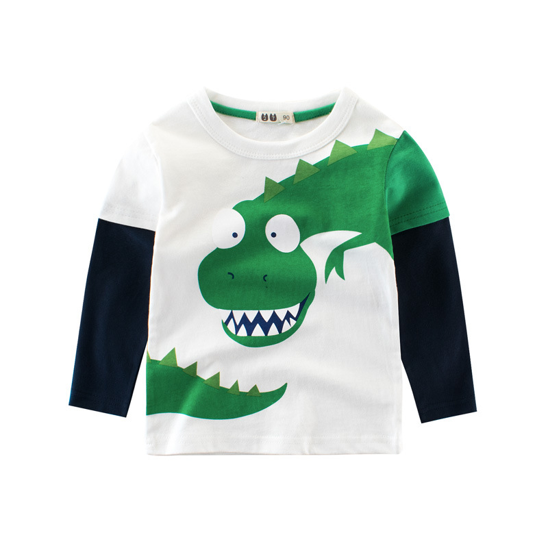 2023 children's clothing spring new boys T-shirt wholesale dinosaur baby coat children's base shirt a consignment