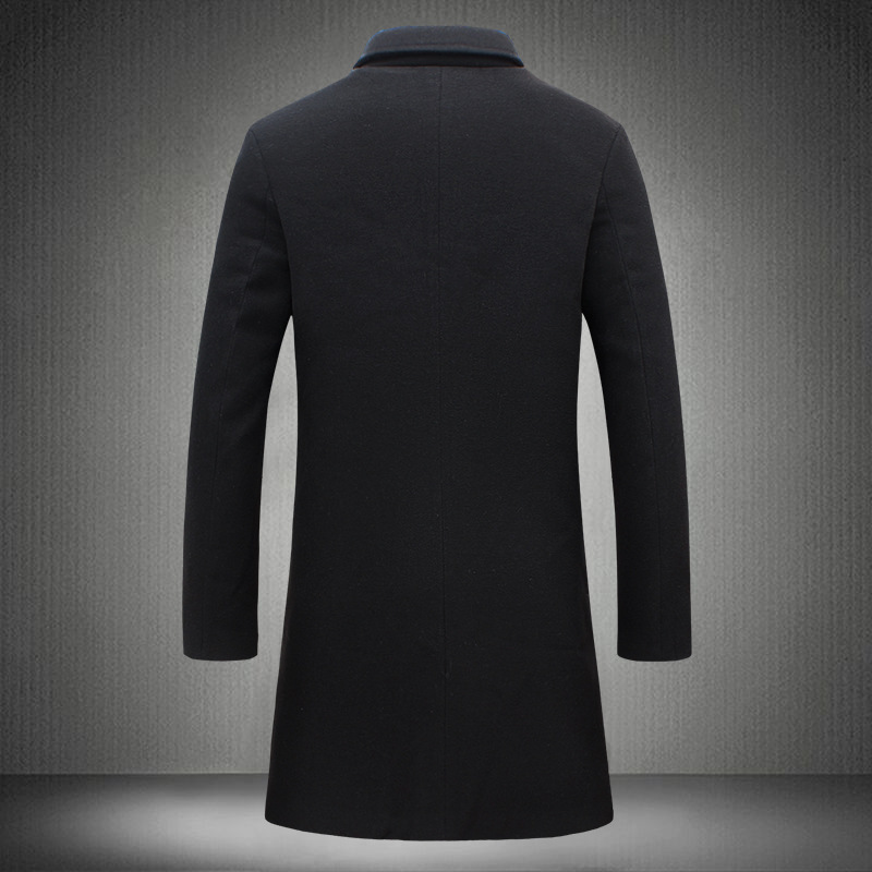 Cross-border 2023 foreign trade explosions long solid color single-breasted windbreaker woolen cloth plus size casual style coat AliExpress
