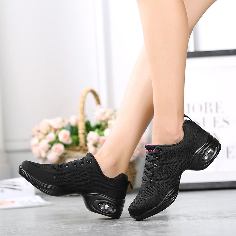 New soft-soled square dance shoes adult sailor jazz shoes dance shoes fly woven mesh hollow dance shoes women