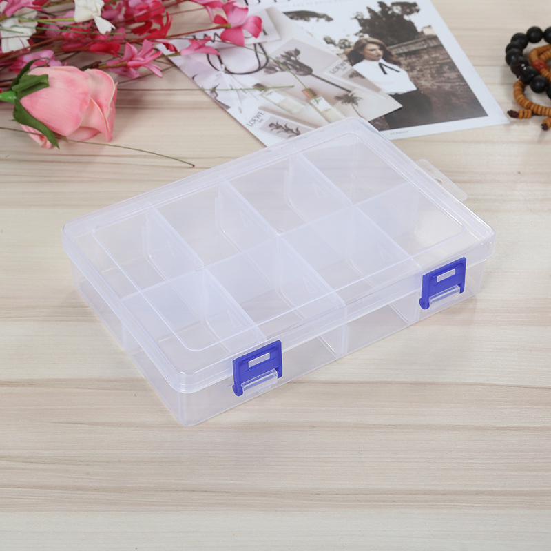 Thickened large 8-compartment removable plastic diy storage elements hardware tools storage toy fishing gear jewelry box batch