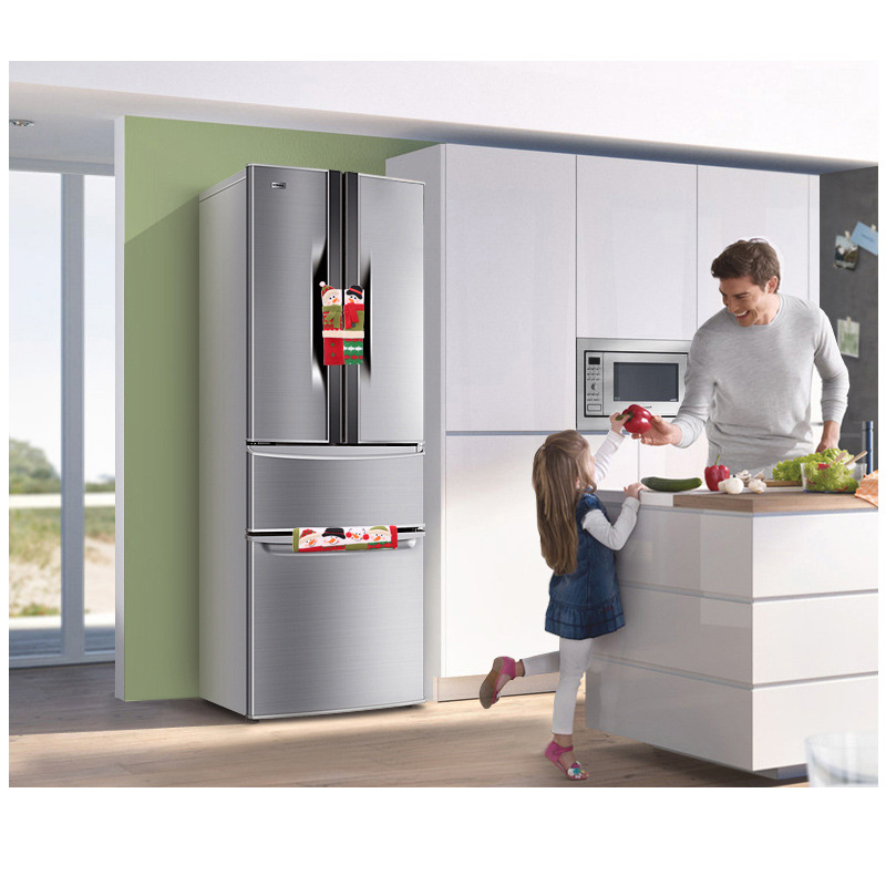 Home & Garden Refrigerator door handle cover handle gloves anti-static double door handle anti-collision snowman fabric protective cover_voghion.com