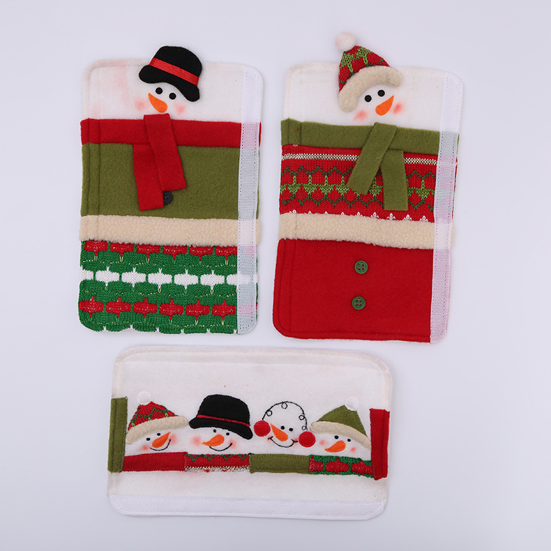 Home & Garden Refrigerator door handle cover handle gloves anti-static double door handle anti-collision snowman fabric protective cover_voghion.com