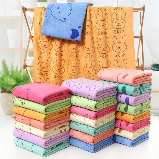 Microfiber bath towel beach towel absorbent quick-drying children's large towel printed cartoon swimming bath towel factory wholesale