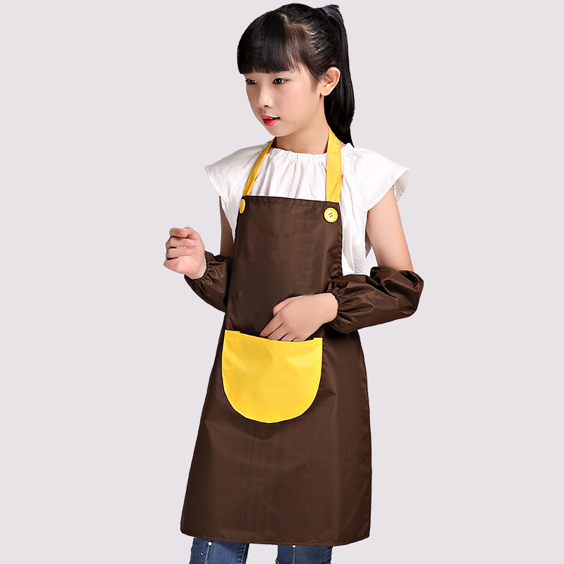 Factory direct children's waterproof sleeve painting painting sleeve studio calligraphy children's sleeve