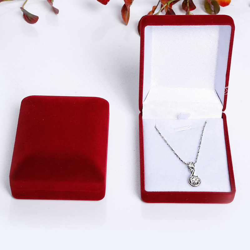 项链吊坠包装银饰品珠宝盒挂件盒创意喷绒绒布首饰盒厂家直供批发