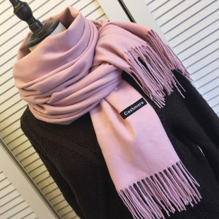 Women's Shawl Autumn and Winter Long Solid Color Cashmere Tassel Dual-use Korean-style All-match Student Thickened Warm Scarf